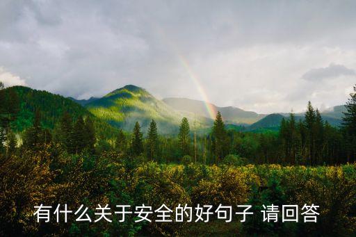 有什么關于安全的好句子 請回答
