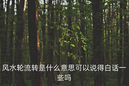 風(fēng)水輪流轉(zhuǎn)是什么意思可以說(shuō)得白話(huà)一些嗎