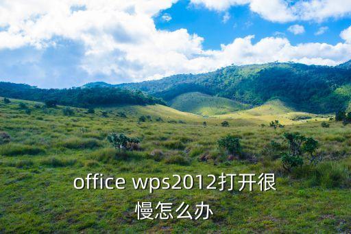 office wps2012打開很慢怎么辦