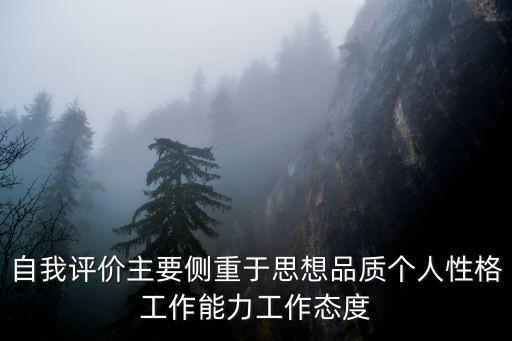 自我評價主要側重于思想品質個人性格工作能力工作態度
