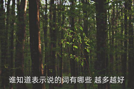 誰(shuí)知道表示說(shuō)的詞有哪些 越多越好
