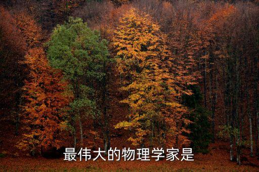 最偉大的物理學家是