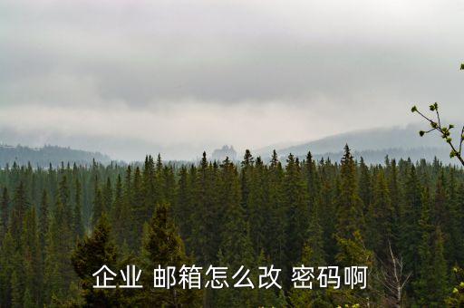 企業 郵箱怎么改 密碼啊
