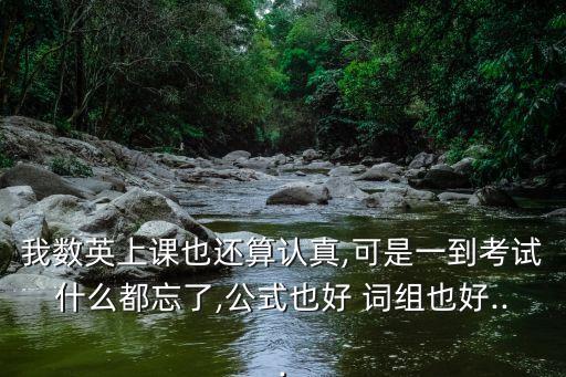 我數英上課也還算認真,可是一到考試什么都忘了,公式也好 詞組也好...