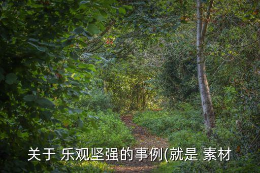 關于 樂觀堅強的事例(就是 素材