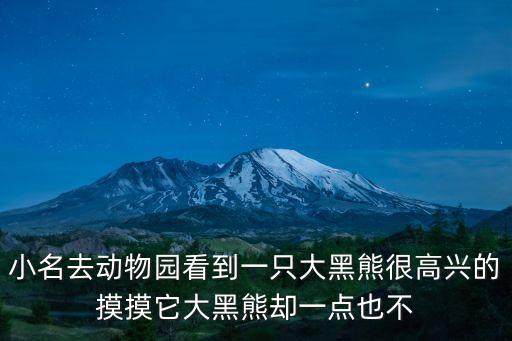 小名去動物園看到一只大黑熊很高興的摸摸它大黑熊卻一點也不