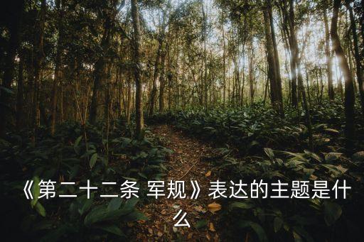 第22條軍規,22軍規是非理性世界的高級象征!