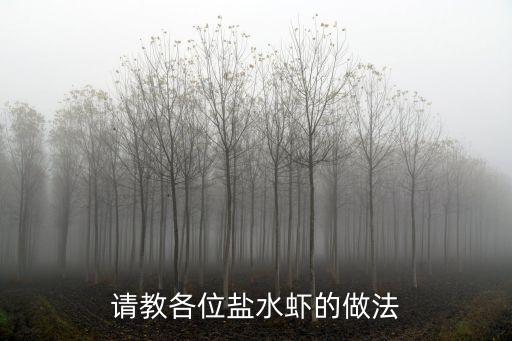 請教各位鹽水蝦的做法