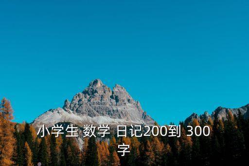 小學生 數學 日記200到 300字