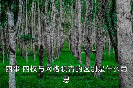 四事 四權與網格職責的區別是什么意思