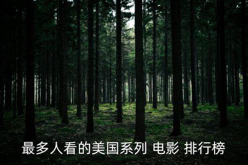 最多人看的美國(guó)系列 電影 排行榜