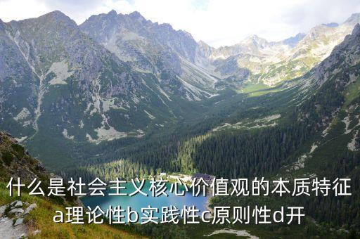 什么是社會主義核心價值觀的本質特征a理論性b實踐性c原則性d開