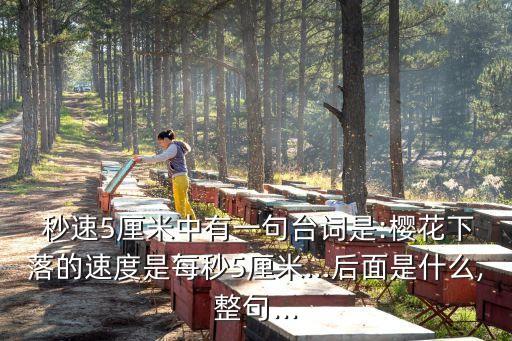  秒速5厘米中有一句臺(tái)詞是:櫻花下落的速度是每秒5厘米…后面是什么,整句...