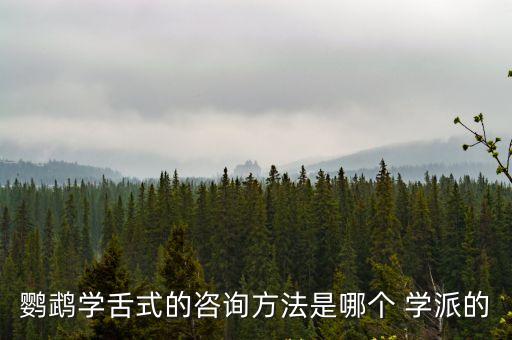 鸚鵡學舌式的咨詢方法是哪個 學派的