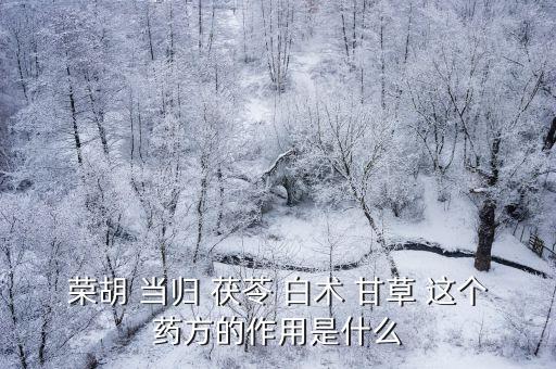 榮胡 當歸 茯苓 白術 甘草 這個藥方的作用是什么