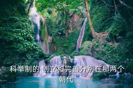  科舉制的 創立和完善分別在那兩個朝代