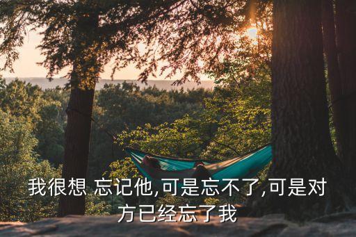 我很想 忘記他,可是忘不了,可是對方已經(jīng)忘了我