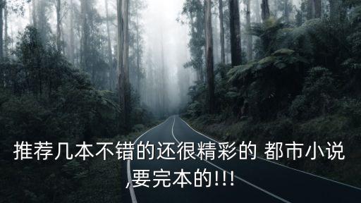 推薦幾本不錯(cuò)的還很精彩的 都市小說(shuō),要完本的!!!