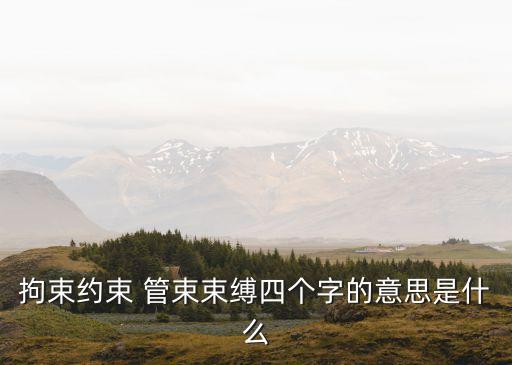 拘束約束 管束束縛四個字的意思是什么