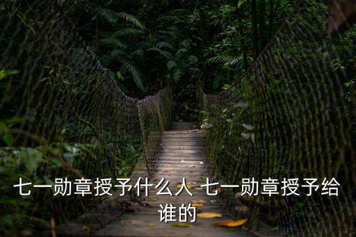 七一勛章授予什么人 七一勛章授予給誰的