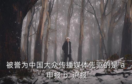 被譽為中國大眾傳播媒體先驅的是 a 申報 b  滬報