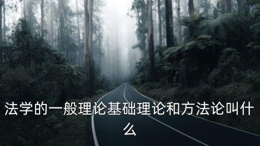 法學的一般理論基礎理論和方法論叫什么