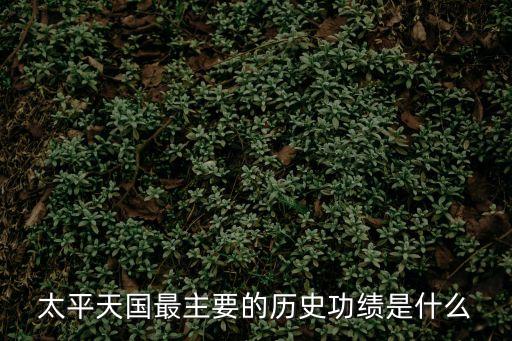 太平天國史，太平天國最主要的歷史功績是什么