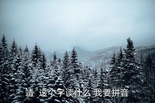 mc靖，靖  這個字讀什么 我要拼音