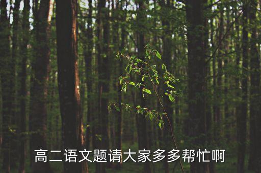 高二語文題請(qǐng)大家多多幫忙啊