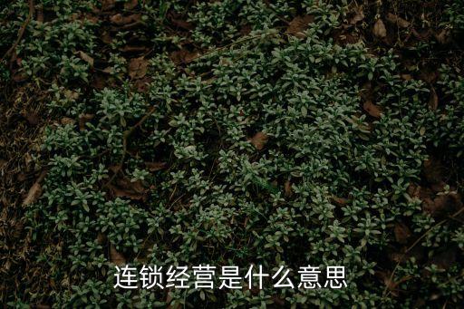 連鎖經營是什么意思