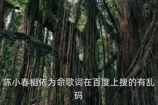 陳小春相依為命歌詞在百度上搜的有亂碼