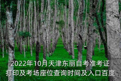 天津市東麗區招生報名系統，天津東麗2022年4月自考準考證打印時間2022年4月8日開始