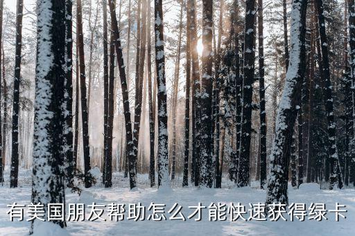 有美國朋友幫助怎么才能快速獲得綠卡