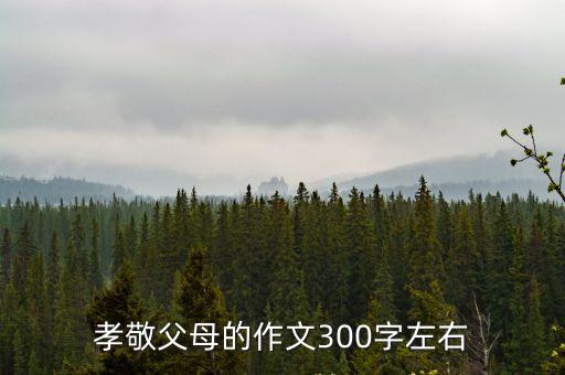 孝敬父母的作文300字左右