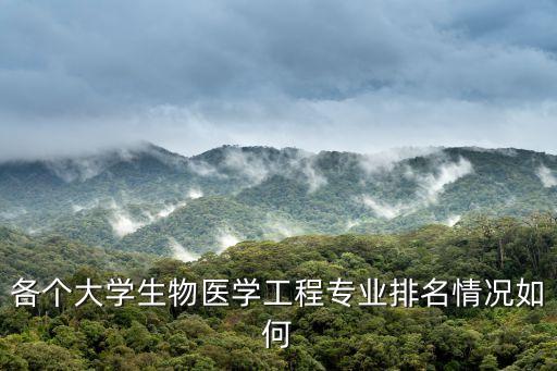 各個(gè)大學(xué)生物醫(yī)學(xué)工程專業(yè)排名情況如何