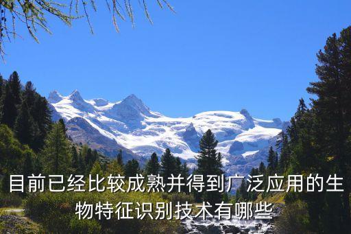 生物特征識別技術，有幾種常見的生物特征識別方式