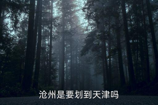 滄州市劃規天津市了嗎，滄州是要劃到天津嗎