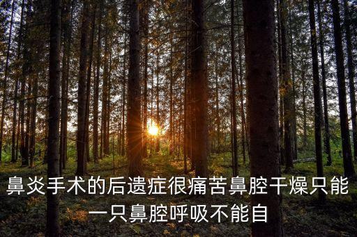 鼻炎手術的后遺癥很痛苦鼻腔干燥只能一只鼻腔呼吸不能自
