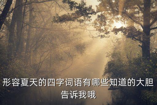 形容夏天的四字詞語有哪些知道的大膽告訴我哦