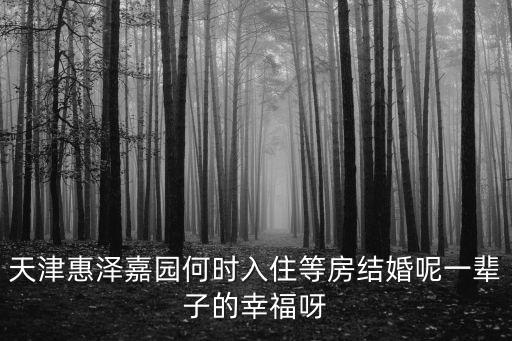 天津惠澤嘉園何時(shí)入住等房結(jié)婚呢一輩子的幸福呀