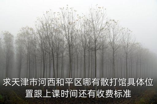 求天津市河西和平區哪有散打館具體位置跟上課時間還有收費標準