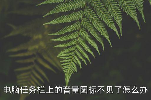 電腦音量圖標不見了怎么辦，電腦上的音量小喇叭圖標消失了怎么辦