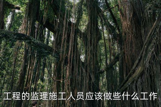 工程的監理施工人員應該做些什么工作
