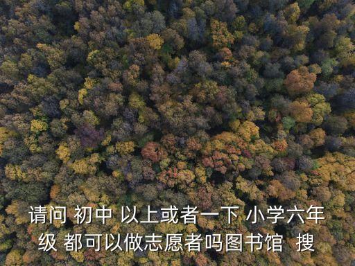 圖書館志愿者，請問 初中 以上或者一下 小學六年級 都可以做志愿者嗎圖書館  搜