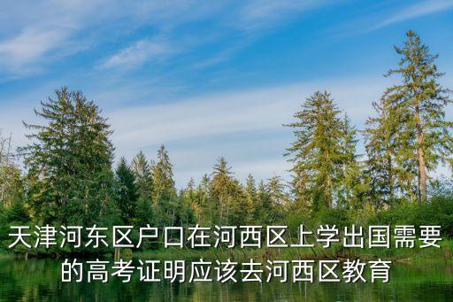 天津河東區(qū)戶口在河西區(qū)上學出國需要的高考證明應該去河西區(qū)教育