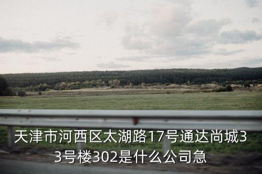 天津市河西區太湖路17號通達尚城33號樓302是什么公司急