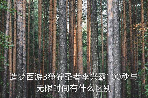 造夢(mèng)西游3猙獰圣者李興霸100秒與無(wú)限時(shí)間有什么區(qū)別