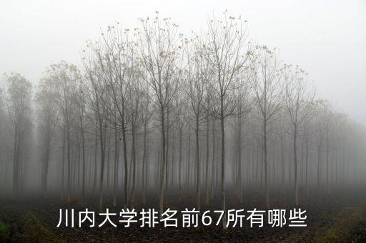 川內大學排名前67所有哪些