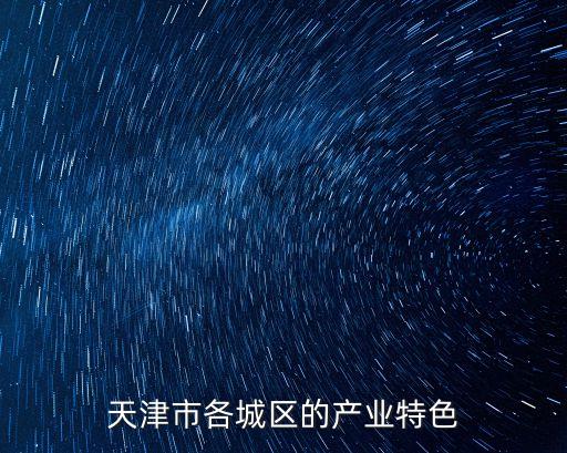 天津市各城區(qū)的產(chǎn)業(yè)特色
