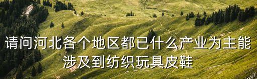 請問河北各個地區(qū)都已什么產(chǎn)業(yè)為主能涉及到紡織玩具皮鞋